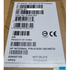 EG0900FDJYR 619463-001 Жесткий диск HP HDD 900GB 6G 10K 2.5" SAS DP ST