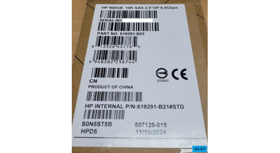 EG0900FDJYR 619463-001 Жесткий диск HP HDD 900GB 6G 10K 2.5" SAS DP ST