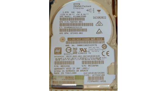 EG1800JEHMD 791055-001 Жесткий диск HP HDD 1.8TB 12G 10K 2.5" SAS 512e SC