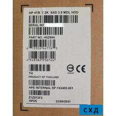 H6Z69A 743405-001 Жесткий диск HP HDD 4TB 6G 7.2K 3.5" SAS 512e DP MDL